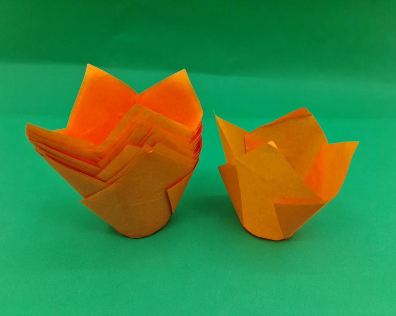 Тартолетка для кексів"Тюльпан Помаранчевий" (50*75/100) (100шт)/ТЛ-175/ (1 уп.), фото 1