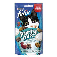 Лакомство Felix (Феликс) Party Mix Ocean Mix для кошек лосось форель минтай 60г*8шт.