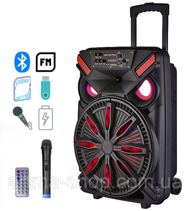 Активна Акустика караоке LIGE Ailiang 1717 PRO Бездротовий мікрофон,Bluetooth, Мощность120 Ват, Світломузика
