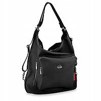 Жіноча шкіряна сумочка-рюкзак Betlewski 34 х 38 х 12,5 (TWB-LIC-17) - чорна