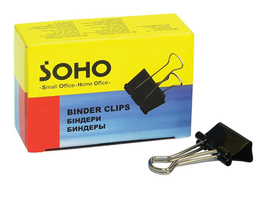 Біндер 51 мм, чорний, 12 шт., карт. паковання, Soho, SH-5006