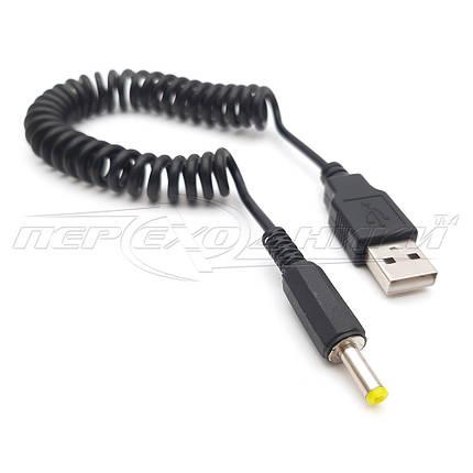 Кабель живлення USB to DC 4.0x1.7 мм, кручений 1.2 м, фото 2