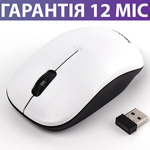 Мышка для ноутбука беспроводная Maxxter 2.4G Wireless белая, мышь