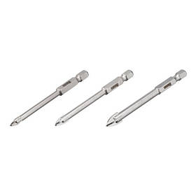 Набір свердел для скла та кераміки 5+6+8 мм HEX 1/4''(6.35 mm) INTERTOOL SD-0293 mg