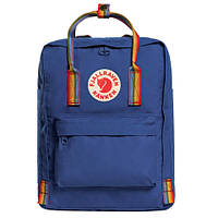 Модный городской рюкзак kanken fjallraven фиолетовый сумка канкен Радуга портфель Rainbow с радужными ручками синий