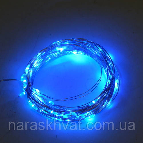 Гірлянда Нитка Роса Led 100 дроту 10 м Синій