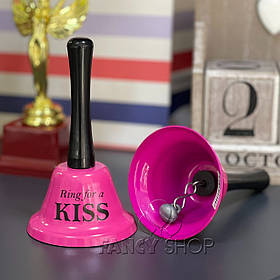 Дзвоник "Rіng for a kiss", малиновий, Колокольчик "Для поцелуев"