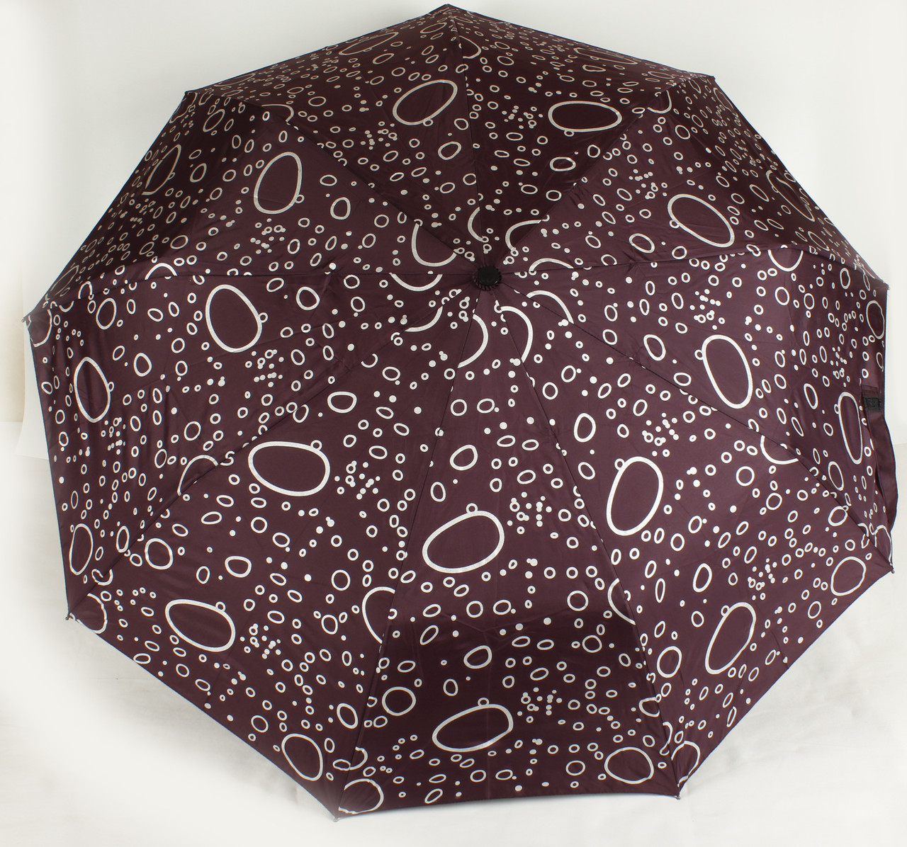 Зонт жіночий складний напівавтомат коричньовий Mario горошок