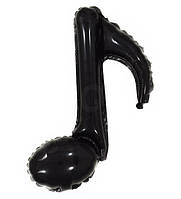 Фольгована куля музична нота чорна 42х26 см (Китай)