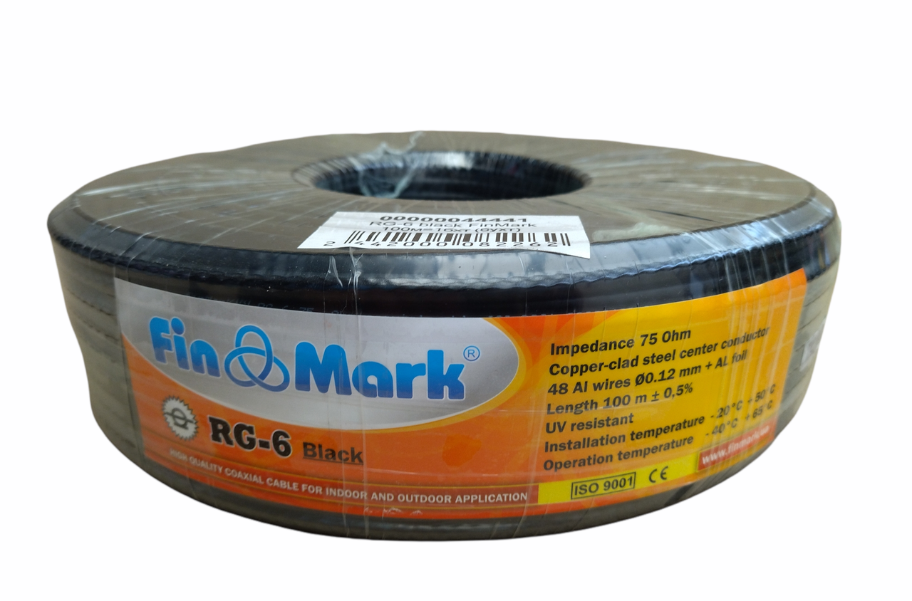 Телевізійний кабель Fin Mark RG6 Black