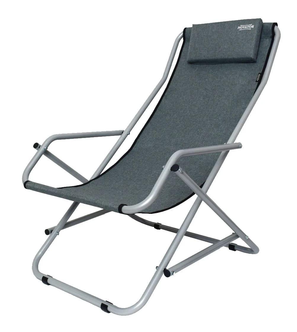 Кресло-шезлонг Novator SH-7 для отдыха на природе (Садовое кресло) M_7487 Серый - фото 6 - id-p1464840937