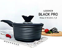Ковш Black Pro New с антипригарным покрытием D=16см 1,3л Lessner