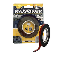 MAXPOWER OUTDOOR - 9мм х 2м - черная двусторонняя лента HPX (скотч) для экстремальных нагрузок