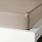 Сатинова однотонна простирадло на гумці Тм Bella Villa 90*200 Бежевий