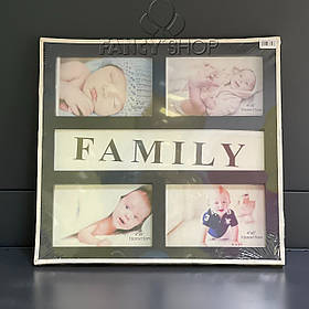 Фоторамка - колаж "Сімейна", чорна, Рамка для фотографий "Family"