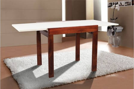 Кухонний стіл трансформер Слайдер Мікс меблі, колір темний горіх/крем, фото 2