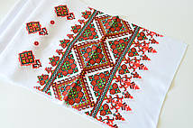 Рушник з орнаментом (з глітером) 2м (червоні)