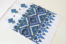 Рушник з орнаментом (з глітером) 2м (сині)