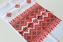 Рушник з орнаментом (з глітером) 2м (червоні)