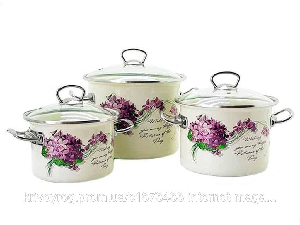 Набір посуду 3 предм. №1500 Віола (молочна) ТМ IDILIA, фото 1
