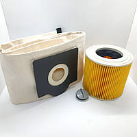 Моющиеся мешок и фильтр для пылесоса Karcher WD3 WD3300 MV3 SE4001