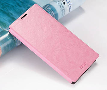 Шкіряний чохол-книжка Mofi для Huawei Ascend G6 рожевий