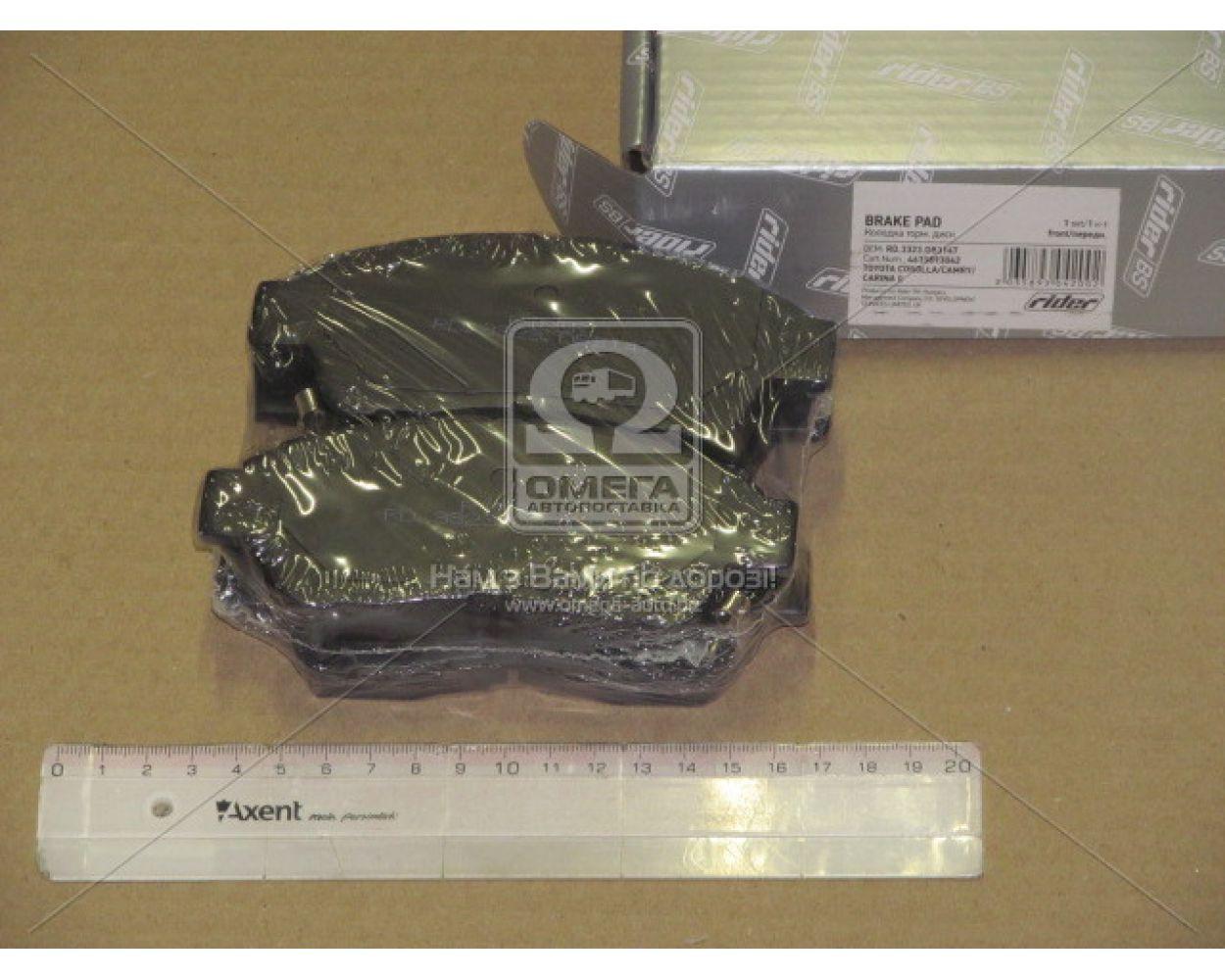 Колодки гальмівного диска, гальмівні колодки TOYOTA COROLLA/CAMRY/CARINA E передн. (RIDER), фото 1