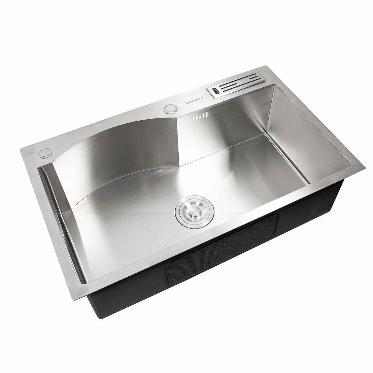 Кухонна мийка Platinum Handmade 75 * 46/230 з підставкою для ножів HD-D007