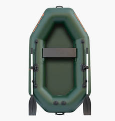 Надувна човен Колібрі к-220T(S) одномісна гребна з армованого ПВХ з слань-книжка 160 кг 2 гермоотсіки насос весла