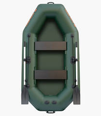 Надувна човен Колібри К-240T(S) двомісна гребна з армованого ПВХ з слань-книжка вантажопідйомність 216 кг вага 9.3 кг