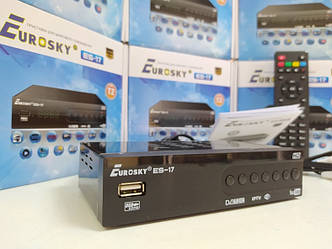 Приставка Т2 EuroSky ES-17 приймач тюнер DVB-T/T2/C ресивер декодер DVB-C АС3 YouTube IPTV MeGoGo
