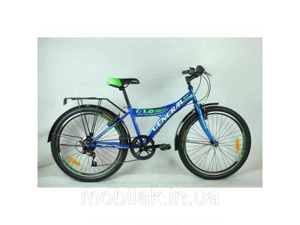 Велосипед 24 1,0 STEEL рама 13 (7 sp) синій ТМ GENERAL, фото 1