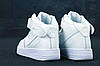Nike Air Force 1 High White Чоловічі та жіночі кросівки Найк Аїр Форс 1 білі високі Кеди шкіра Демі Унісекс, фото 9