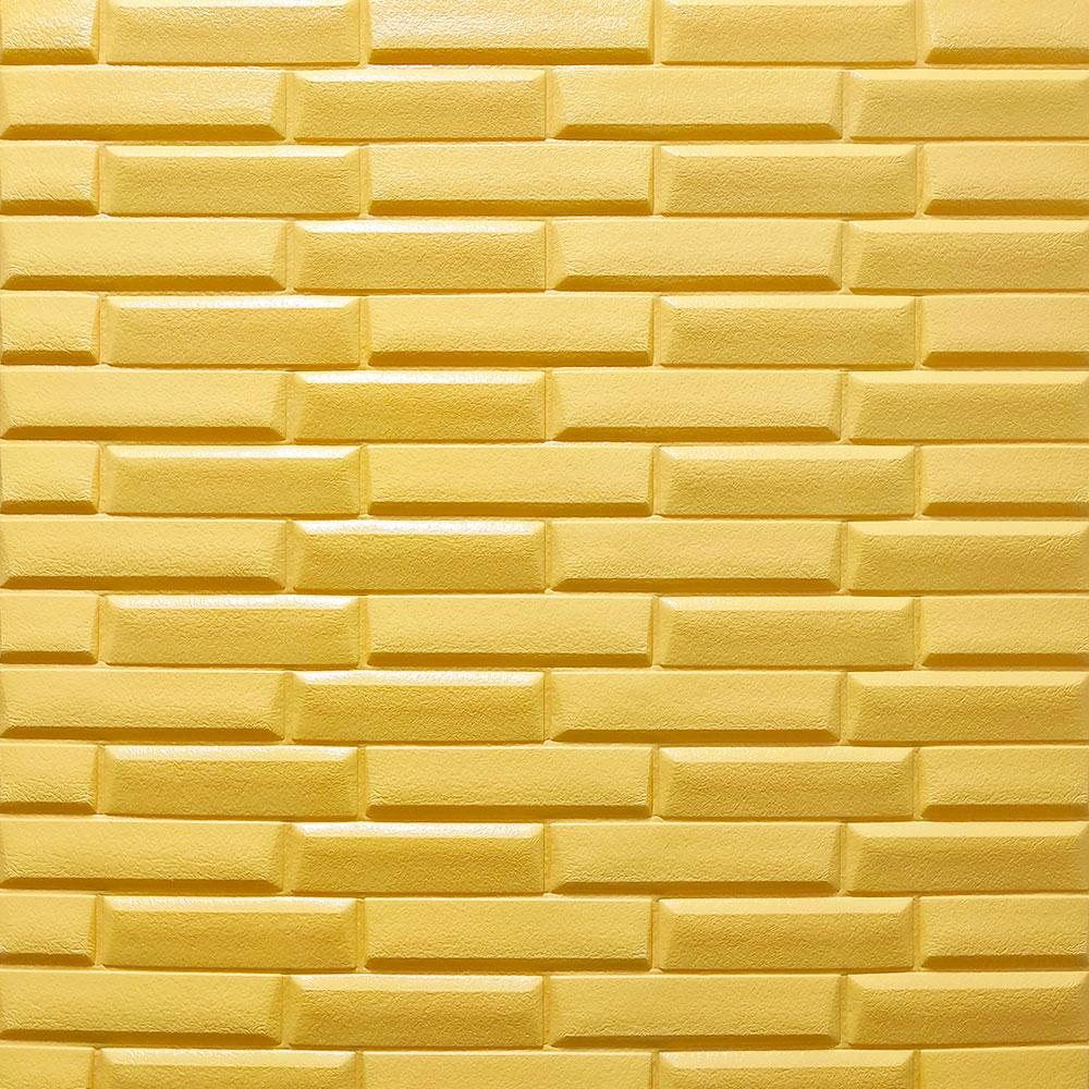 Декоративна 3Д панель Жовто-Пісочний Цегла облицювальна 3d панелі для стін кладка 700x770x7мм (32)