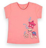 Детская розовая футболка для девочки с кнопками на плече *Моя принцесса*,