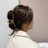 Металевий затискач для волосся, шпилька-краб Плетена петелька.