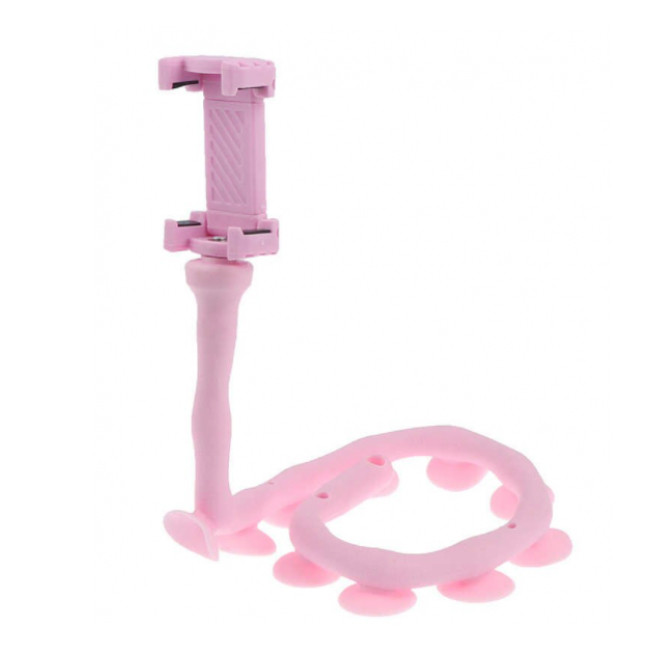 Тримач для телефону з присосками Cute Worm Lazy Holder, рожевий, фото 1