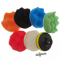 Комплект насадок для полірування авто шліфувальний диск на дриль 8 см (6 штук)