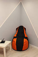 Геймерское Кресло-мешок оранжево-черное 120*90 Maikinbaby