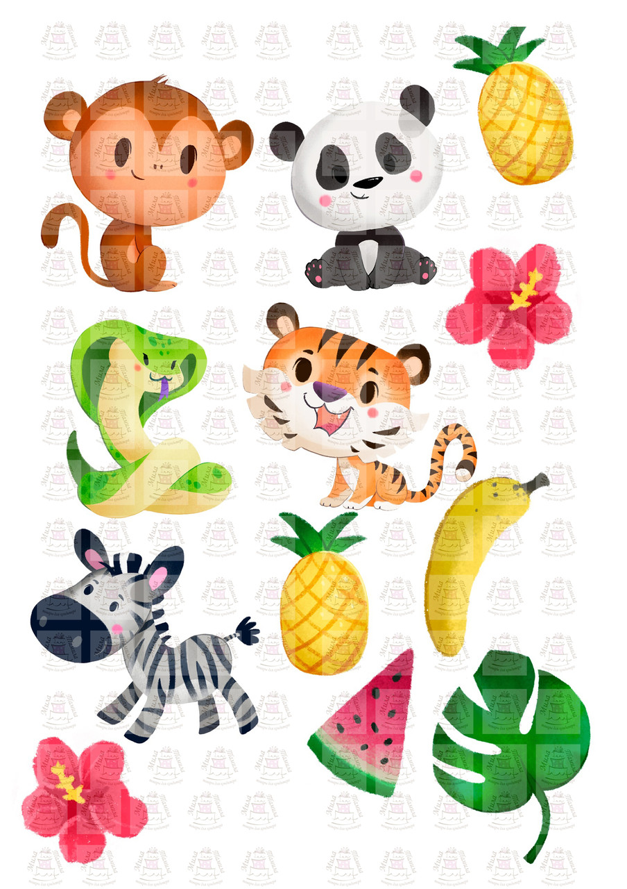 Вафельні картинки Сафарі, тварини (201096)