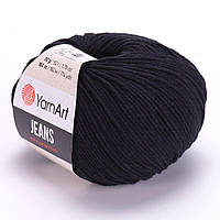 Пряжа YarnArt Jeans (Джинс) 53 чорний (напівбавовна, нитки для в'язання)