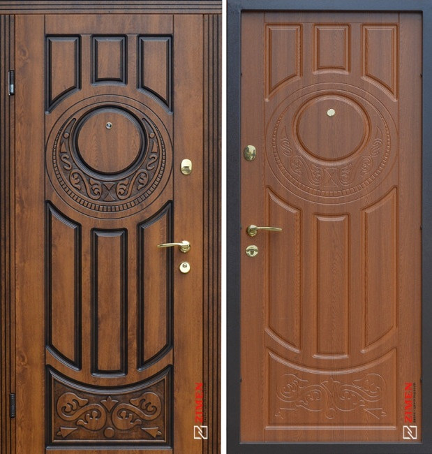 Дверь металлическая Абвер Avers Luck 179 Vinorit Дуб Золотой + Патина для улицы - фото 2 - id-p1412072451