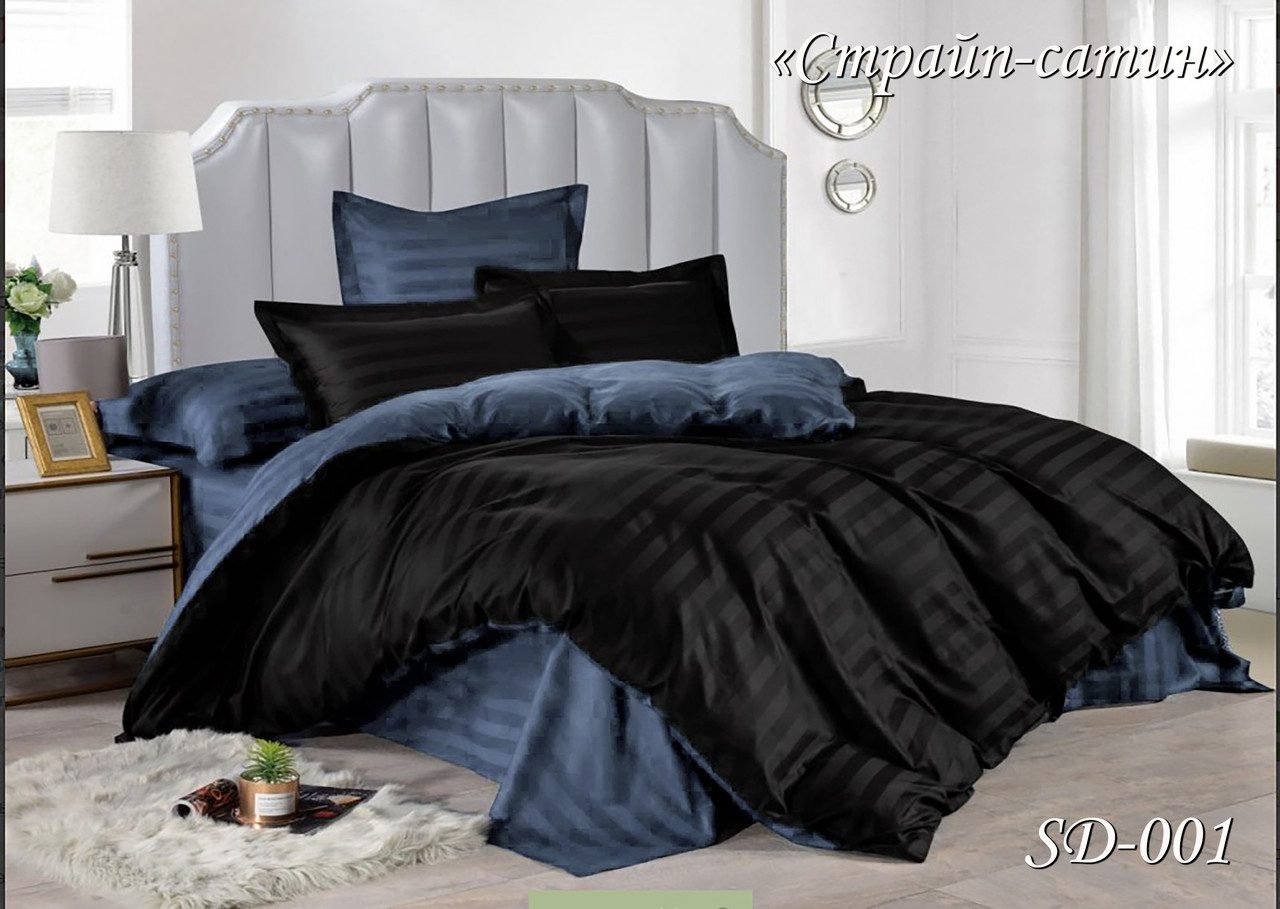 Комплект постільної білизни ТМ Тет-@-Тет Double Stripe Satin SD-001 євро, фото 1
