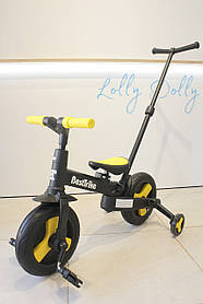 Двоколісний велосипед-трансформер з додат. колесами з батьк. ручкою Best Trike, 58195 жовтий