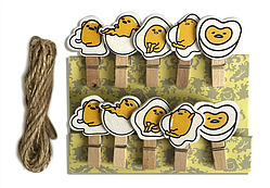 Мініприщіпки для декору "Птенчики" 3.5 см (10 штук)