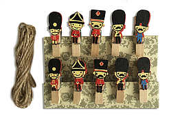 Міні прищіпки для декору "Солдатики" 3.5 см (10 штук)