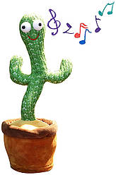 Музична іграшка танцюючий кактус Dancing Cactus кактус у вазоні 34 см Зелений 194370