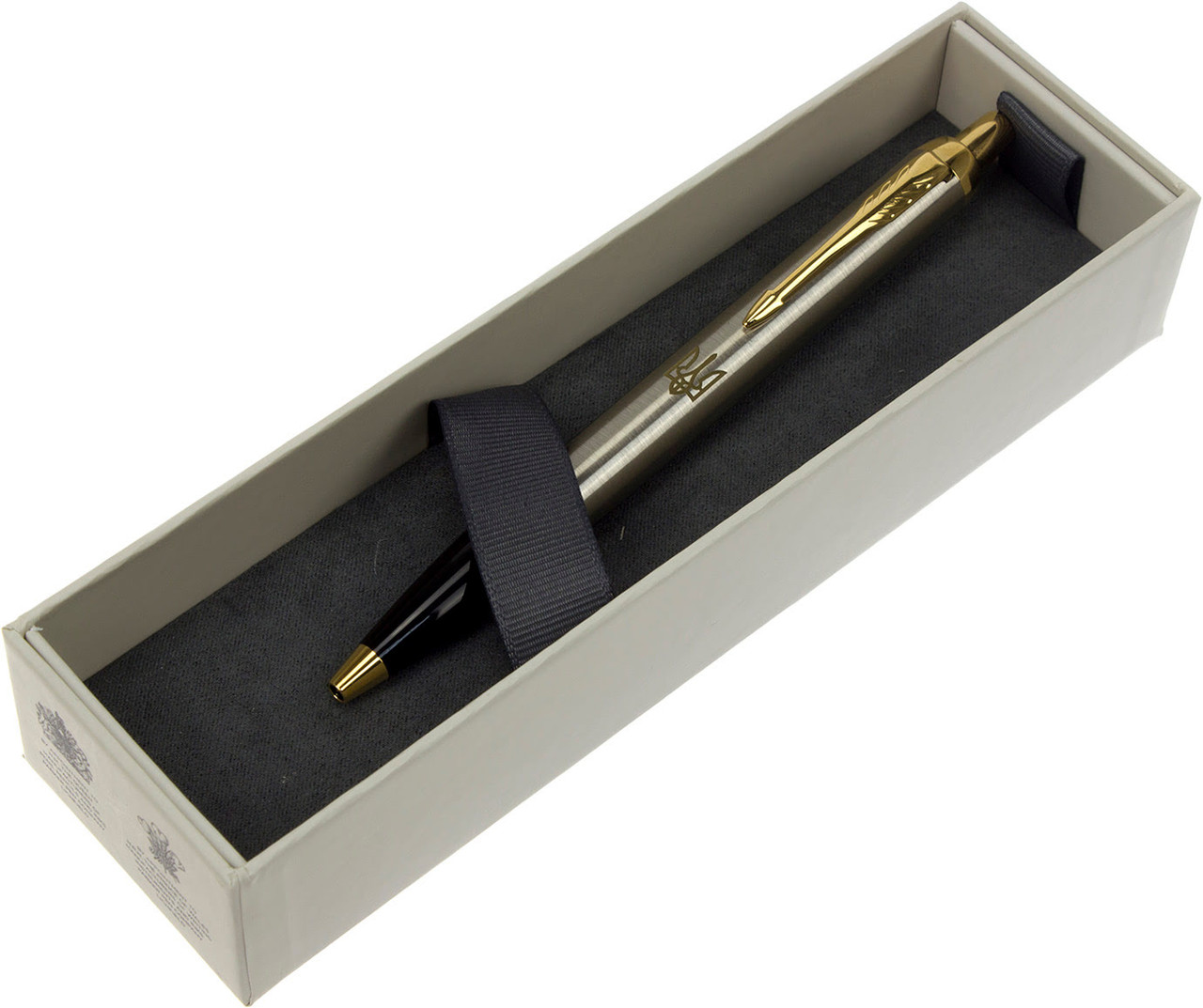 Ручка кульк. "Parker IM" №22232_TR Brushed Metal позол. тризуб
