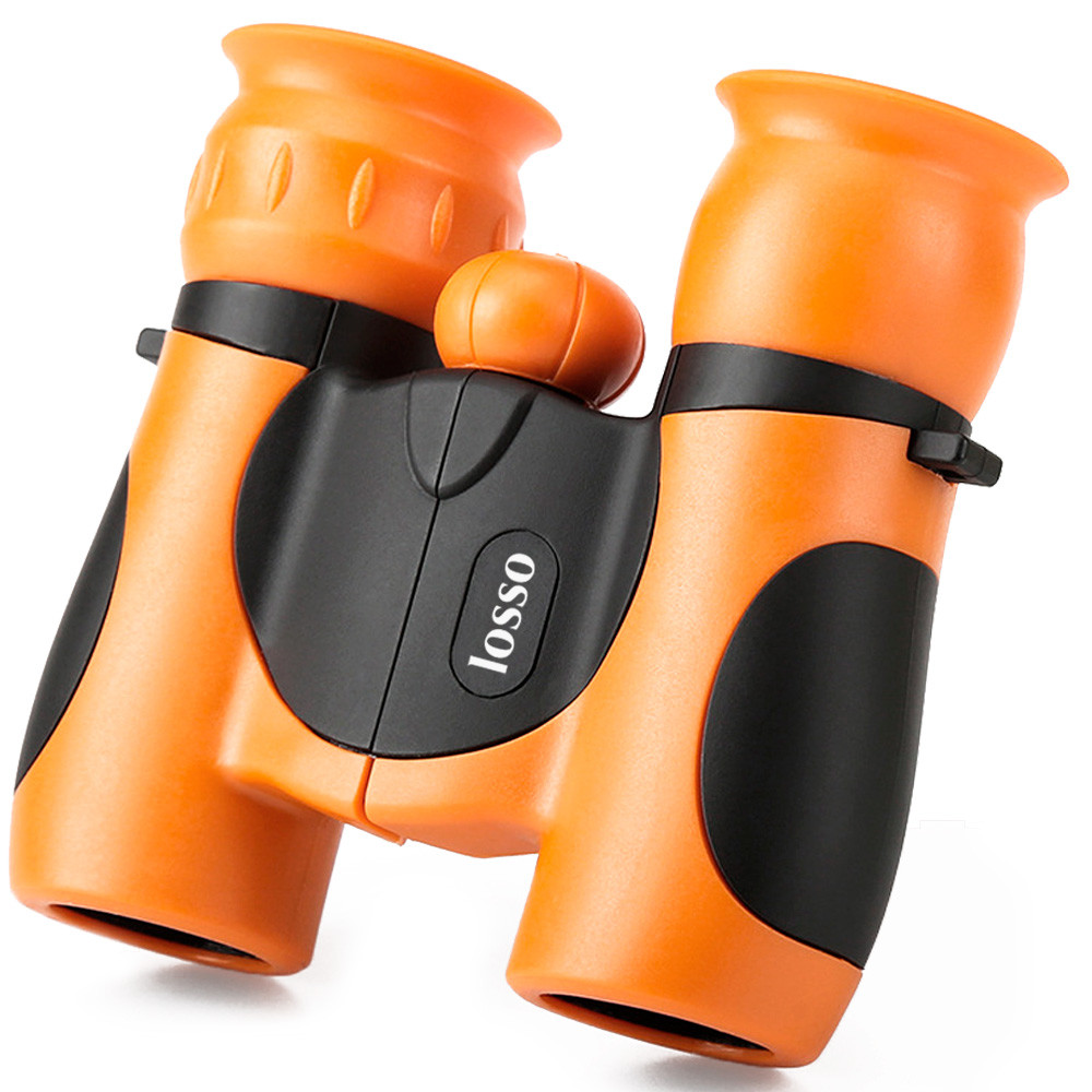 Бінокль дитячий іграшковий для подорожей та ігор LOSSO "Юнга" 8*21 помаранчевого кольору