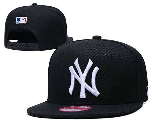 Кепка Snapback New York Yankees NY MLB Нью-Йорк Янкіз Чорна з білим Лого, фото 1